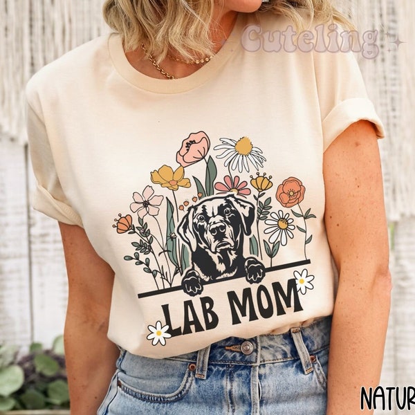 Lab Mom Shirt, Wildflowers Labrador Retriever Mom Gift for Lab Mama, Lab Mama shirt, Labrador Dog Gifts, Gifts for Lab owners, Plus Size