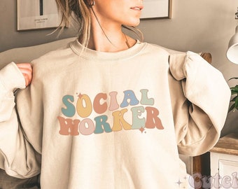 Sozialarbeiter Sweatshirt, Schulsozialarbeiter Sweats, Schulsozialarbeiter Geschenke, Retro Sozialarbeiter Pullover, Boho Pullover, Geschenk für sie