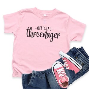 3rd birthday tshirt, Official Threenager Birthday Shirt, Third Birthday Party t-shirt, Girls birthday shirts for girls boys toddlers