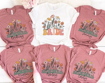 Bachelorette Party Shirts, Wildflower Bach Tshirts, Future Mrs Shirt, Retro Bachelorette party shirts, Cottagecore Bachelorette Party