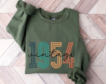 1954 Sweatshirt, 70th Birthday Sweater, Vintage 1954 Birth Year Crewneck, 70th Retro 1954 Sweatshirt Gift for 70th Birthday, 1954 Sweater