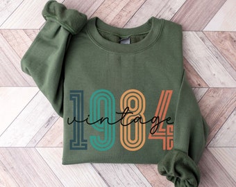 1984 Sweatshirt, 40. Geburtstag Sweatshirt, Retro 1984 Geburtsjahr Nummer Shirt für Frauen, Geburtstag Sweatshirt Geschenk 1984 Hoodie, Plus Size Top