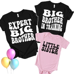 Siblings Shirt Set Big Brother Big Sister Little Sister Little Brother Oldest Middle Youngest Family Baby Announcement Pregnancy Reveal Tee