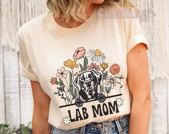 Lab Mom Shirt, Wildflowers Labrador Retriever Mom Gift for Lab Mama, Lab Mama shirt, Labrador Dog Gifts, Gifts for Lab owners, Plus Size