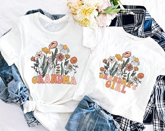 Matching grandma shirt Wildflower Grandma Shirt Grammy and me shirt Grandma and me shirts Grandma and granddaughter matching TShirt Gift