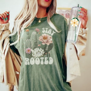 Cactus Shirt, Gardening Plant Lover Gift for Gardener Plant Mama Farmer Cactus Tshirt Desert Vibes Shirt Inspirational Saying Botanical tops