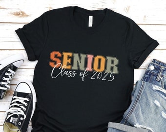 Senior 2025 Shirt, Class of 2025, College Senior, High School Senior, 2025 Graduate T-Shirt, Gift for Graduate Crew tees, Minimalist Senior