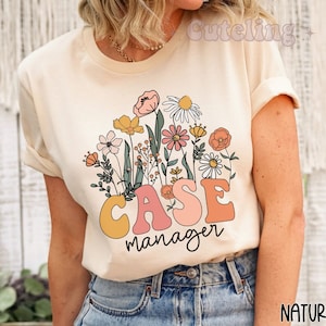 Maglietta per case manager Wildflowers Maglietta per assistente sociale Maglietta RBT Maglietta BCBA Maglietta per case manager comportamentali Regali certificati per la salute comportamentale Taglie forti