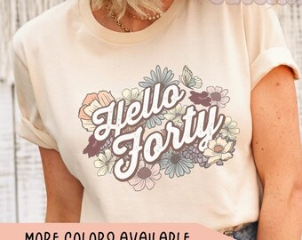 Hello Forty Shirt, Turning 40 Birthday Shirt, 40th Birthday Party Shirt, 40th Birthday Shirt, Fortieth Birthday Shirt, Est 1985 Birthday