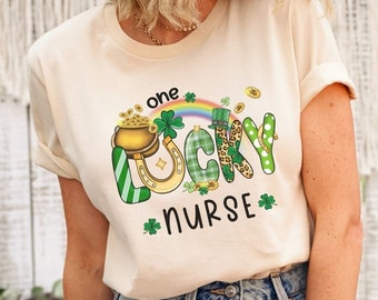 Lucky Nurse St Patricks Day Shirt, School Nurse shirt, St Paddy's Shirt, Irish Nurse Tee, Nursing Gifts, Shamrock Lucky Nurse tShirt Top