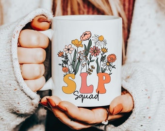 Speech Language Pathologist Mug, Custom SLP Gift Speechie Speech Therapy gifts, Wildflowers Speech Therapist Mug SLP Graduation gift for her
