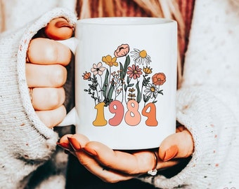 40th Birthday Mug Vintage 1984 Mug Wildflowers 40th Birthday Gift for Women 40th Birthday Woman 40th Birthday Friend Flower Coffee Mug Gift