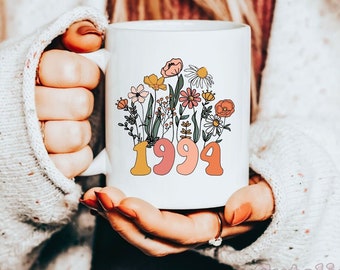 30th Birthday Mug Vintage 1994 Mug Wildflowers 30th Birthday Gift for Women 30th Birthday Woman 30th Birthday Friend Flower Coffee Mug Gift