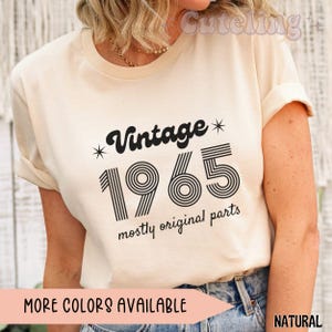 1965 Shirt, 60th Birthday Shirt, Retro Vintage 1965 Birth Year Number Shirt for Women, Birthday TShirt, Turning 60 Gift, 1965 Gift for Mom