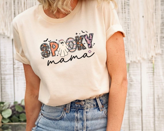 Spooky Mama Halloween T-Shirt, Mom Halloween shirt, Spooky mama tee, New Mom Gift idea, Spooky Season, Halloween doodles