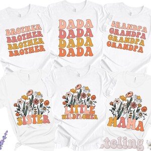 Little Wildflower Birthday Shirt, Matching Family Shirts Vintage Wildflower Baby Bodysuit Boho Girls Tee Wild Flower First Birthday Outfit