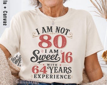 Camiseta divertida para el 80 cumpleaños, camiseta para la fiesta del 80 cumpleaños, regalo de cumpleaños para la abuela, camiseta de cumpleaños de 80 años para mamá.