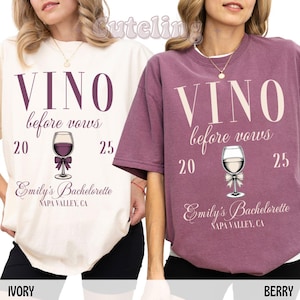 Magliette per addio al nubilato con vino, maglietta &quot;Vino prima dei voti&quot;, magliette personalizzate per addio al nubilato, magliette personalizzate per addio al nubilato in cantina, addio al nubilato in vigna