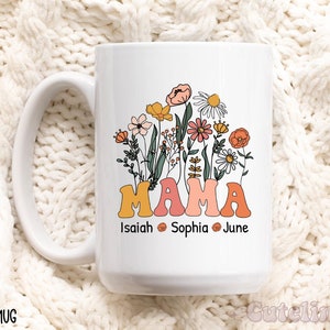 Personalized Mama Mug, Gift for Mom With Kids Names, Mother&#39;s Day Coffee Mug, Mothers Day Gift for New Mom Gift, Pregnancy Gift Custom names