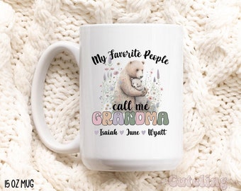 Custom Grandma Mug With Kids Names, Mother's Day Coffee Mug, Mothers Day Gift for Grandma Gift, Personalized Grandmother Mug Custom MD-116