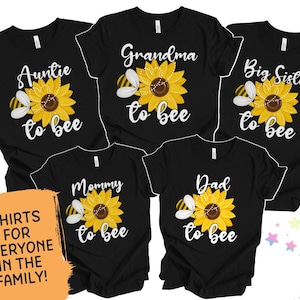Bee Baby Shower Shirts for Family, Grandma to be Bee Theme Baby Shower T-Shirts for Mommy to be Daddy to be, BayBEE Shower Bee Gender Reveal