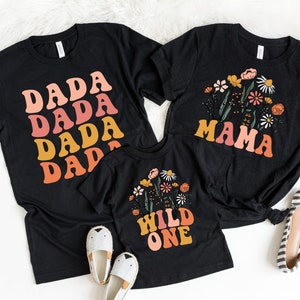 Wild One Birthday Shirt Wildflower Family Shirts Vintage Wildflower Baby Bodysuit  Boho Girls Tee Wild Flower First Birthday Outfit Tshirt