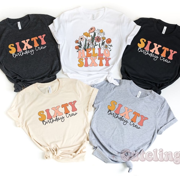 Hello Sixty Shirt, Turning 60 Birthday Shirt, 60th Birthday Party Shirt, 60th Birthday Shirt, Sixtieth Birthday Shirt, Est 1964 Birthday