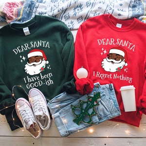 Family Christmas Sweatshirts, Black Santa Sweater, Family Matching sweatshirts Matching Family Sweats, African American Christmas Sweatshirt