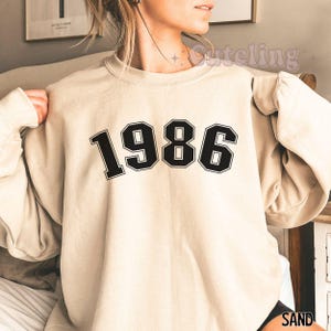 1986 Sweatshirt, 40. Geburtstag Sweatshirt, 1986 Geburtsjahr Zahl Shirt für Frauen, Geburtstag Sweatshirt Geschenk 1986 Hoodie, 40. Geburtstag Shirt