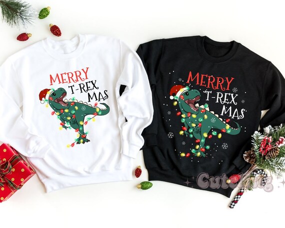Dinosaur christmas sweatshirt cheap
