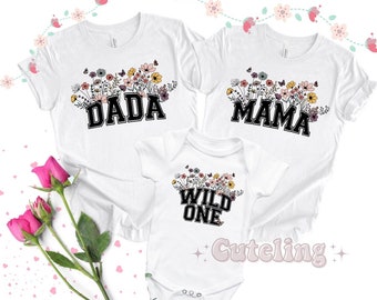 Wild One Birthday Shirt Wildflower Family Shirts Vintage Wildflower Baby Bodysuit  Boho Girls Tee Wild Flower First Birthday Outfit Tshirt