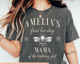 First Bee Day First Birthday Shirt Bee Theme Birthday Bumble Bee Mama Dada Shirt Girl 1st Birthday Bee First Birthday Matching Family Shirts