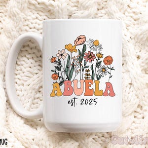 Promoted to Abuela 2025, Pregnancy Announcement Mug, New Grandma Gift, New Baby Announcement, Gift for Mexican Abuela Est 2025 Abuelita