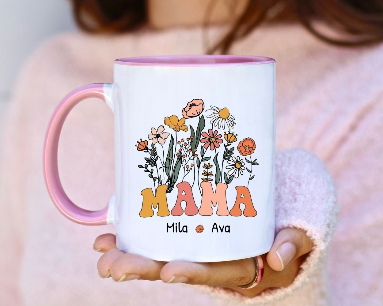 Custom Mama Mug With Kids Names Pink Mug Mother's Day Coffee Mug, Mothers  Day Gift for New Mom Gift for Mama Mother's Day 