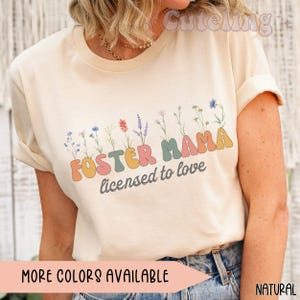 Shirt pleegmoeder, pleegmoeder, pleegmoeder cadeau, pleegmoeder verjaardag, Moederdagcadeau voor pleegmoeder, pleegmoeder, bloemenweide