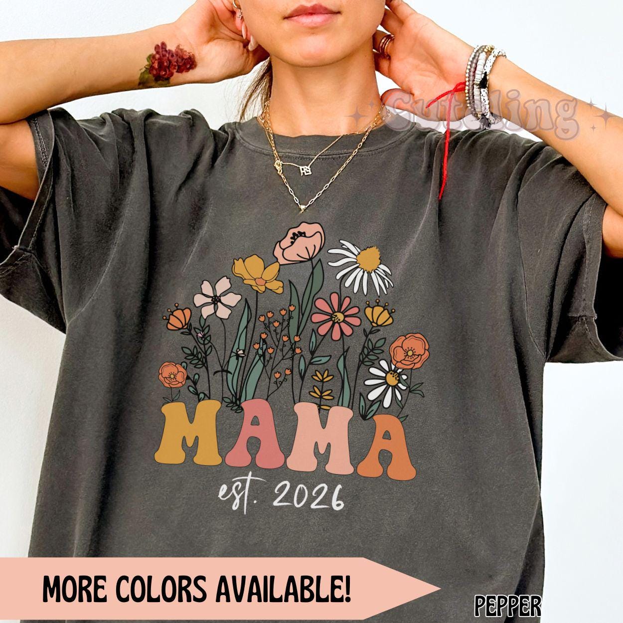Retro Mama Shirt, Wildflowers Mama Shirt, Comfort Colors Tshirt