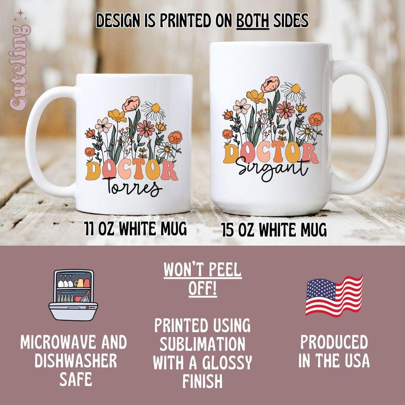 Custom Dr Mug, New Doctor Coffee Mug, Personalized Doctor Gift Mug, Doctor Name Mug, Gift for New Grad Medical Graduation Gift, PhD Gift Mug image 6