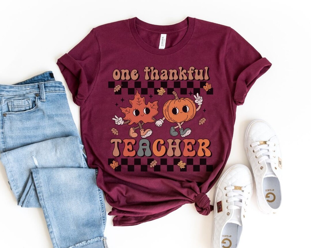 Fall Teacher Shirt Cute Thanksgiving Teacher Tshirt One - Etsy