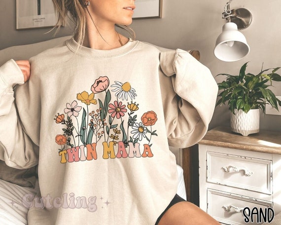 Twin Mama Sweatshirt Wildflowers Twin Mom Sweater First Time Twin Mama Crewneck Gift for Twin Mom to Be Twin Mom Gifts Mom of Twins Shirt Etsy UK
