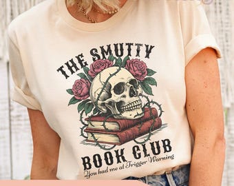 Chemise sombre livres, chemise The Smutty Book Club, chemise romantique, sweat-shirt Dark Academia, cadeau livre épicé, chemise noire de lecteur, cadeau livresques