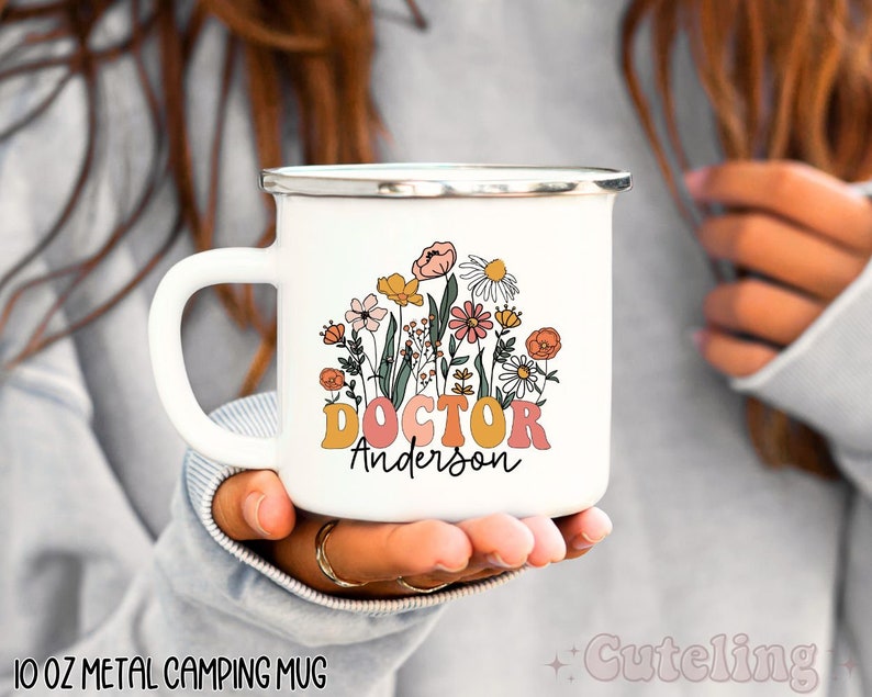 Custom Dr Mug, New Doctor Coffee Mug, Personalized Doctor Gift Mug, Doctor Name Mug, Gift for New Grad Medical Graduation Gift, PhD Gift Mug 12oz Camping Mug