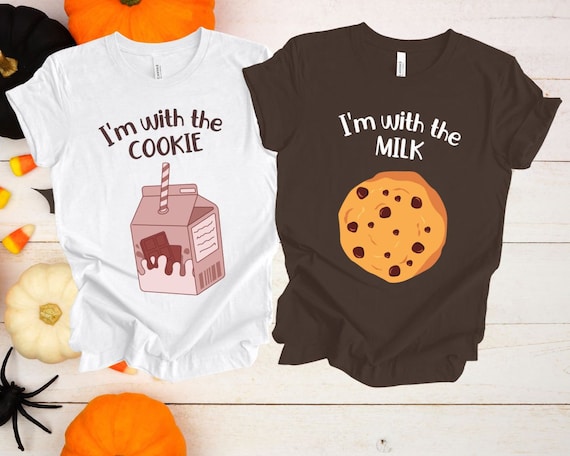 Halloween Couples Costume shirts, Milk and Cookie costume, Funny Best Friends costume, I'm with Milk, I'm with Cookie, Funny food shirts