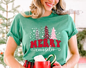 Christmas Counselor Shirt, School Counselor TShirt, Counselor Christmas gifts, Gift for School Counselor, Christmas Tree Shirt