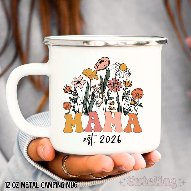Taza personalizada para mamá, mamá nacida en 2026, taza de café para el Día de la Madre, regalo para mamá primeriza, regalo para baby shower, regalo de embarazo imagen 5