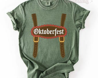 Funny Oktoberfest Shirt For Men Comfort Colors® Lederhosen Beer Lover Tshirt German Beer Drinking Shirt Schnitzel Faced