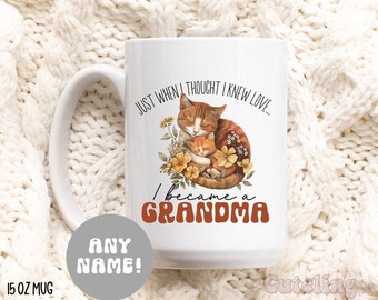 Grandma Mug, Mother's Day Coffee Mug, Mothers Day Gift for Grandma Est 2024 Gift, Cute Cat Mug, New Grandma Gift Grandma to Be Mug MD-101