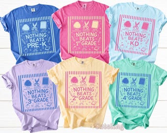 Back to School Shirts, Rock Paper Scissors matching teacher team shirts, Comfort Colors group teacher shirts, first day of school T-Shirts