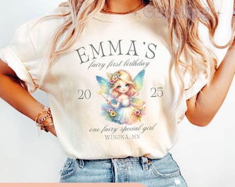 Fairy First Birthday Shirt Comfort Colors Shirt Fairy Birthday Family Shirts Magical Fairy Birthday Outfit Whimsical Fairy Party Shirts