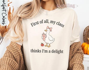 Camiseta divertida de ganso para profesores, camisetas para profesores para la vuelta al cole, camisetas a juego para el equipo de profesores, camisetas de grupo Comfort Colors para profesores, primer día de clase.