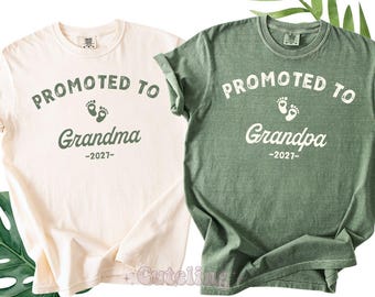 Camisetas personalizadas para abuelos, regalo para anunciar el embarazo, camisetas a juego para abuelos (desde 2027), abuelos primerizos.